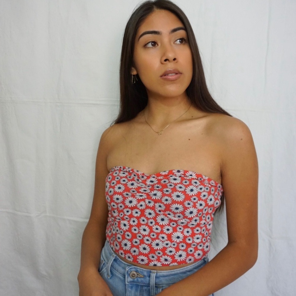 Floral Crop Forever 21 Tube Top